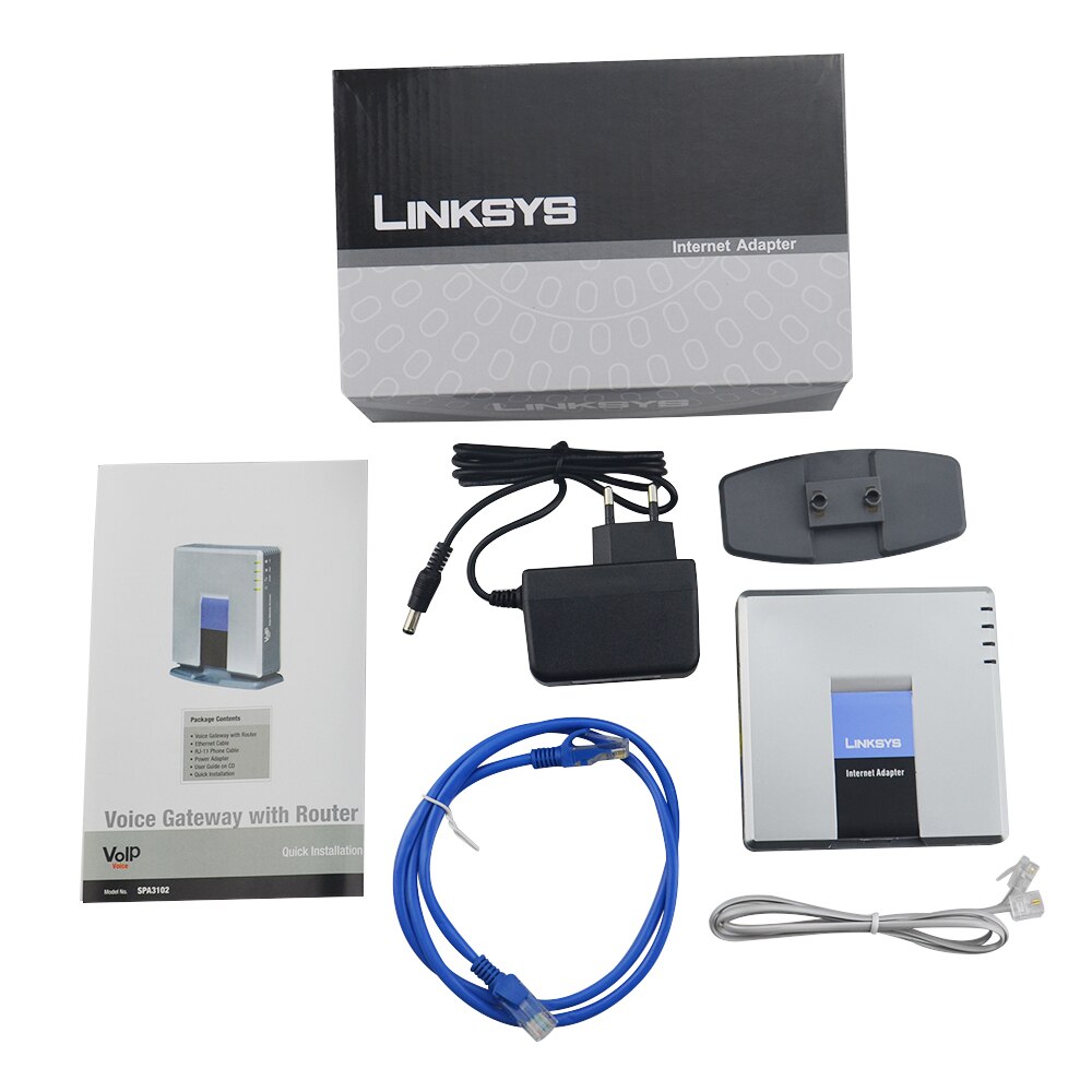 LINKSYS Pro SPA3102  Ʈ Voip ȭ  1 FXO + 1 FXS   ȭ , ATA  Ҹ  